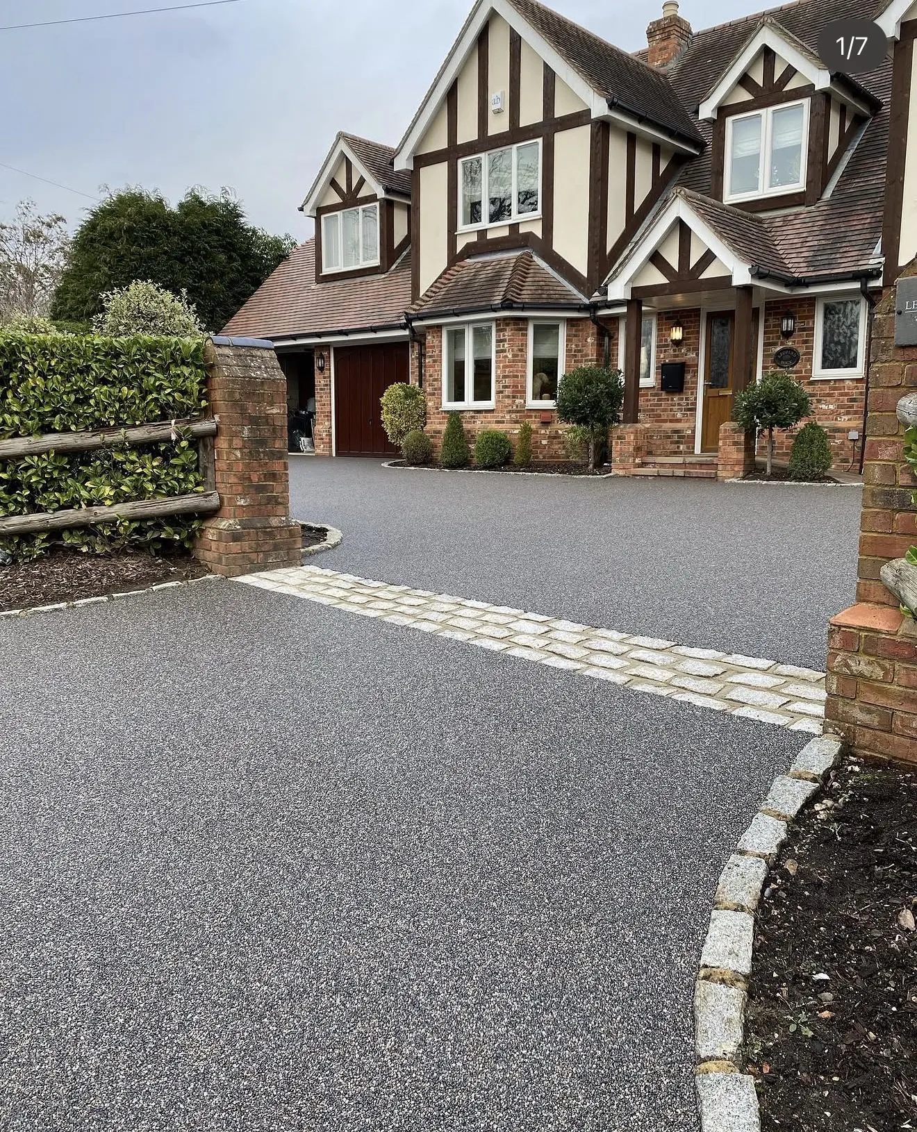 Tudor-Style Detached Property resin bound driveway by SureLay UK in Wokingham, Berkshire