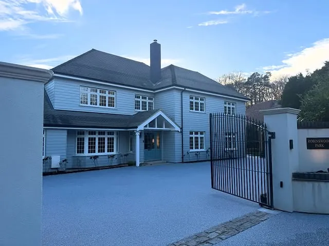 Gated New England-Style Resin Driveway resin bound driveway by SureLay UK in Ascot, Berkshire